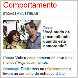 Primeira página do UOL, 21/03/2010.